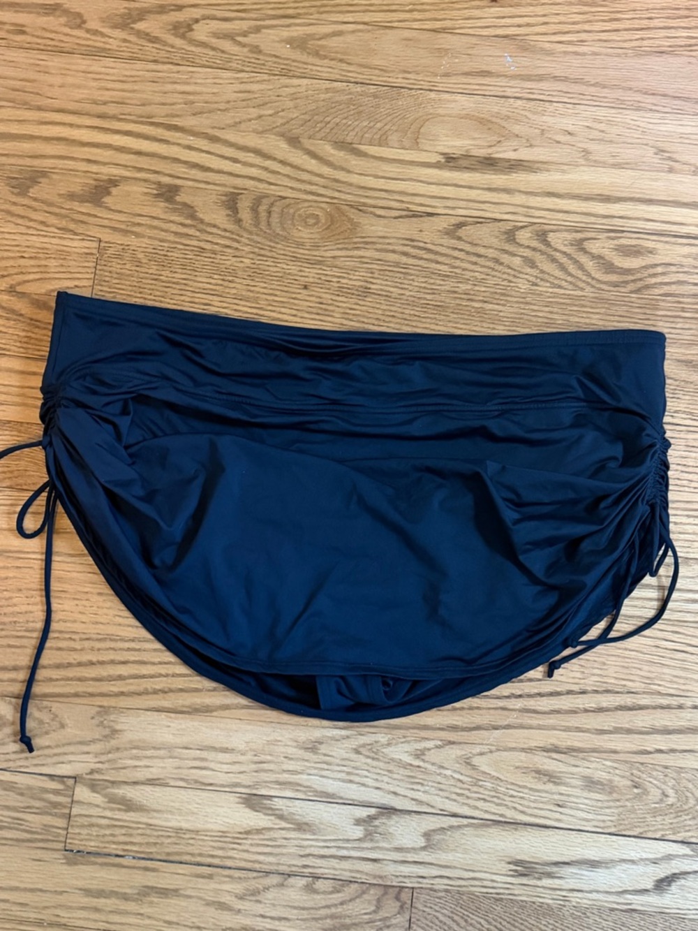 Lands’ End Swim Skirt Black Women’s 22W Adjustable Side Ruched Built-In Bottoms